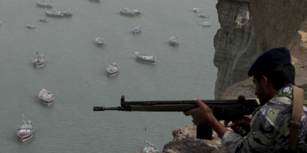 Iranian military personnel participate in the Velayat-90 war game in unknown location near the Strait of Hormuz in southern Iran December 30, 2011.