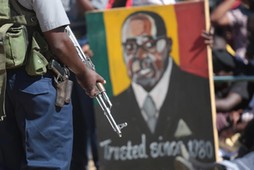 Zimbabwean President Robert Mugabe addresses youths in Marondera