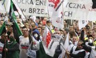 KATOWICE PROTEST GÓRNICZYCH ZWIĄZKÓW ZAWODOWYCH (manifestacja górniczych związkowców)