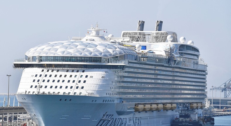 The Wonder of the Seas cruise ship, operated by Royal Caribbean International, at the Terminal C of Barcelona's port.PAU BARRENA/AFP via Getty Images