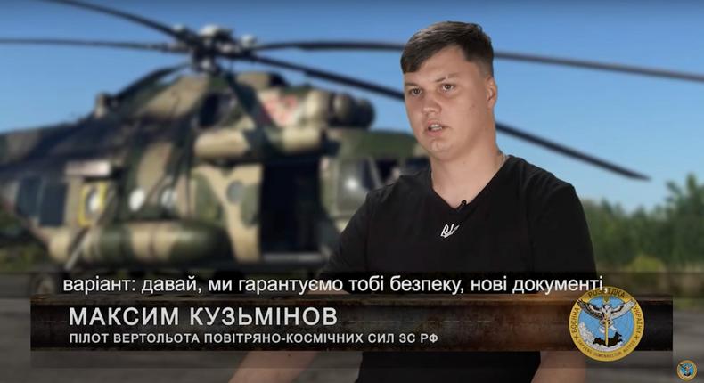 The Defence Intelligence of Ukraine published a video interview with Maxim Kuzminov, the Russian pilot who it said defected to Ukraine with a Mi-8 helicopter last month.Defense Intelligence of Ukraine
