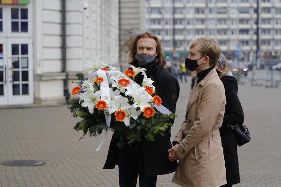 Pogrzeb Wojciecha Pszoniaka. Na zdjęciu: Maciej Musiał