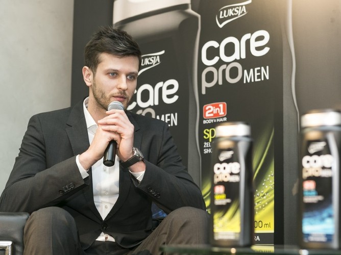 Michał Winiarski na konferencji prasowej Luksja Care Pro MEN