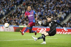 Aubameyang za 'trzy'. Wymęczona wygrana Barcelony w San Sebastian