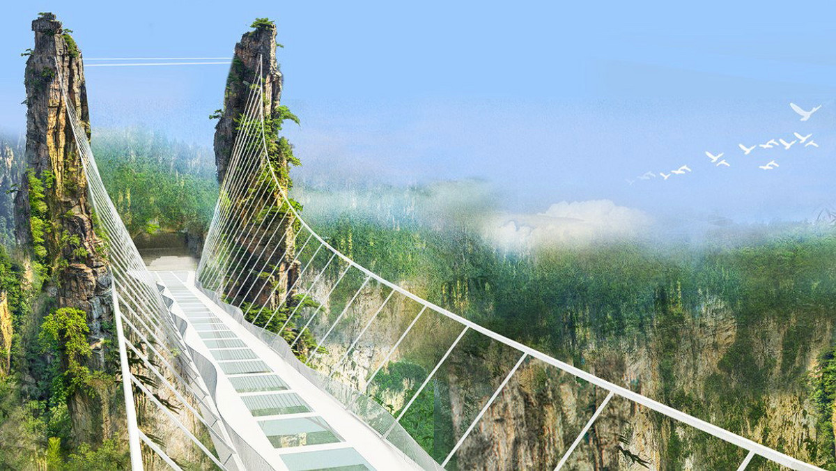 W chińskiej prowincji Hunan ukończono budowę najdłuższego na świecie mostu zbudowanego ze szkła. Piękna konstrukcja mierzy 394 metry długości.
