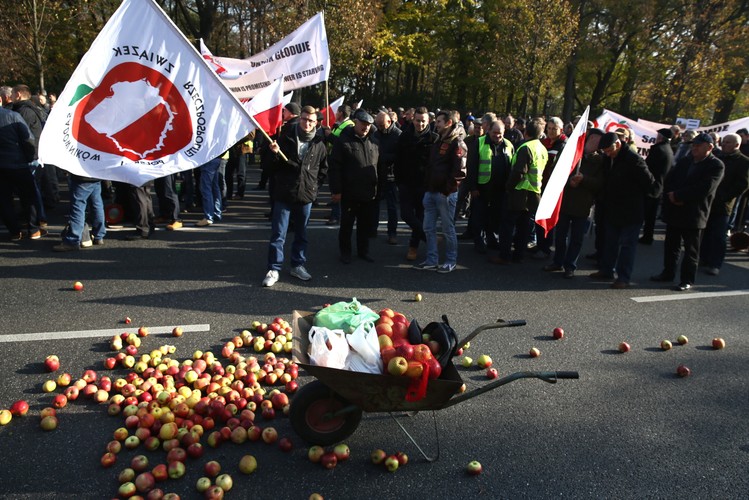 Protest sadowników w Warszawie