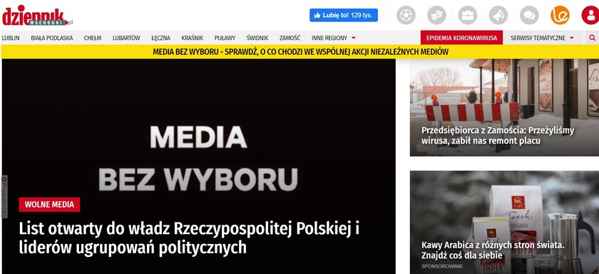 Te media przyłączyły się do akcji "Media bez wyboru"