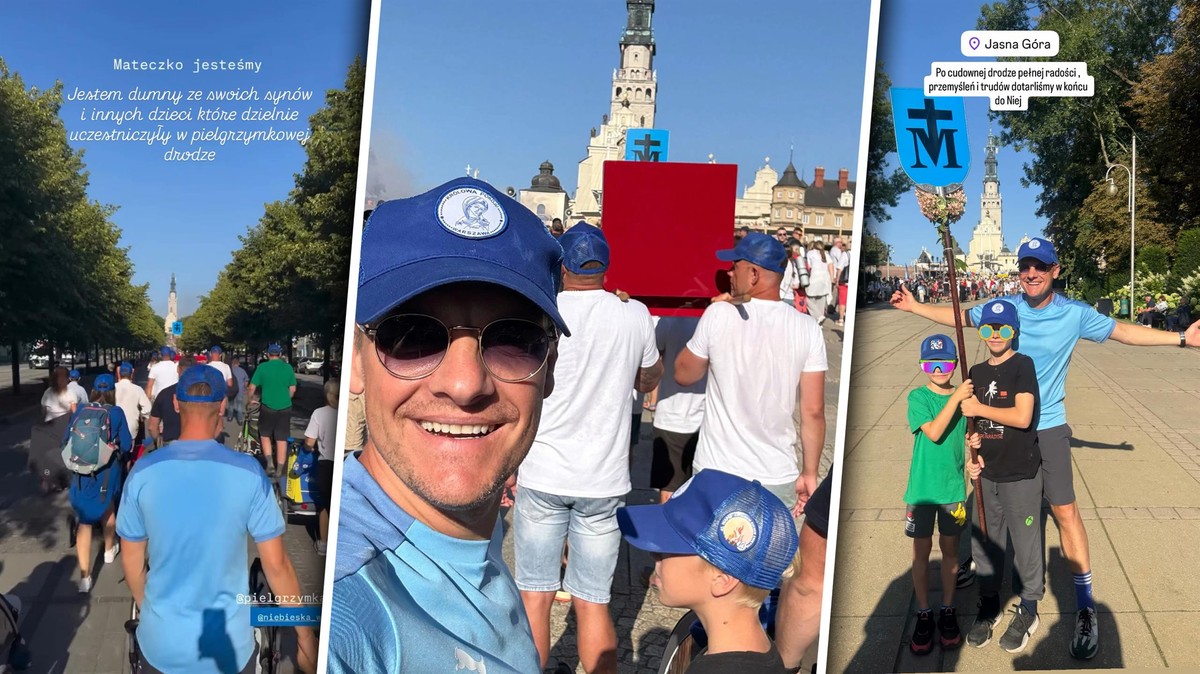 Marcin Mroczek dotarł na Jasną Górę. Pokazał, jak pielgrzymkę znieśli jego mali synowie
