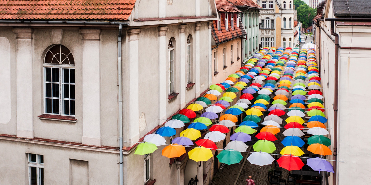 Radnemu PiS z Pszczyny nie podoba się instalacja z kolorowymi parasolkami. 