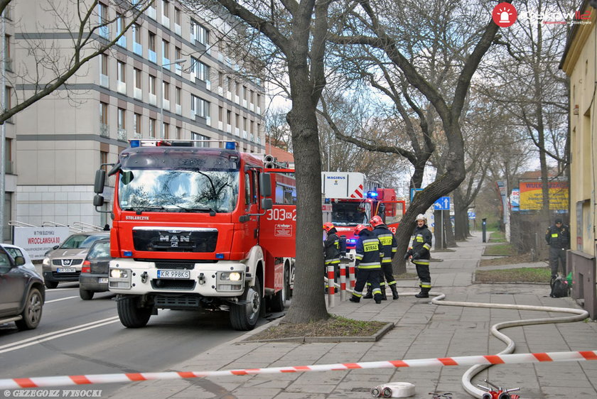 Pożar pustostanu przy ul. Wrocławskiej w Krakowie