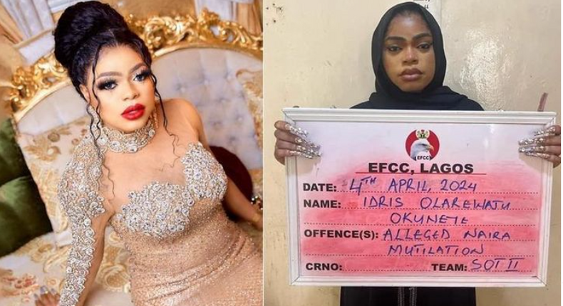 Bobrisky jailed for six months with no option of fine over Abuse of Naira.