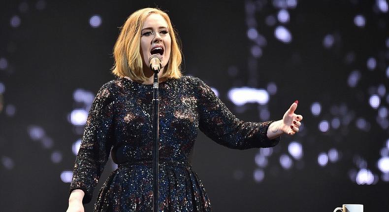 Adele during a stage performance 