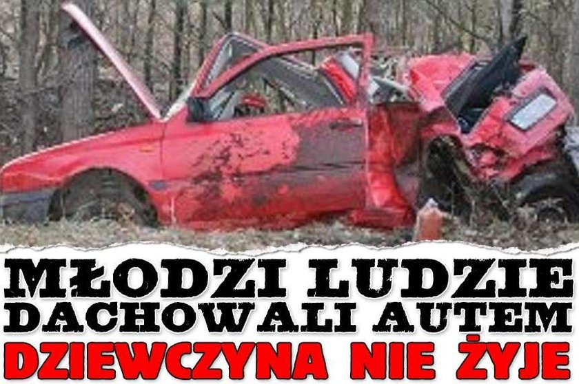 Młodzi ludzie dachowali autem. Dziewczyna nie żyje