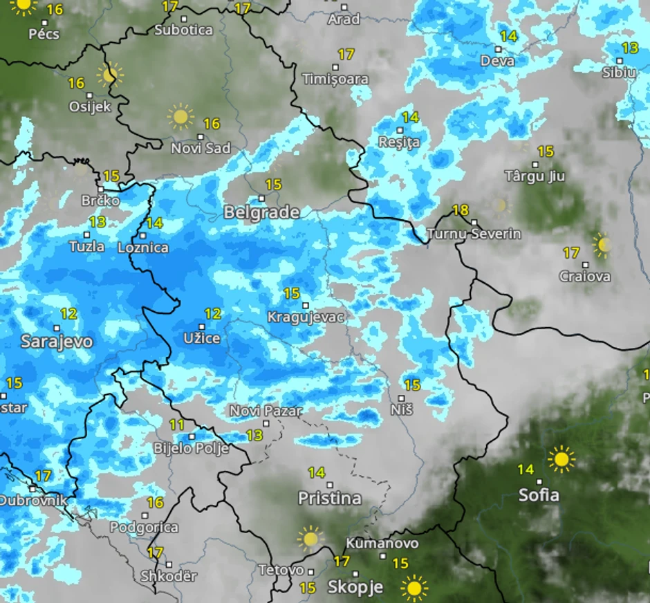 Kretanje nevremena u 8 sati