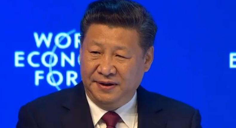 Xi Jinping speaks in Davos.