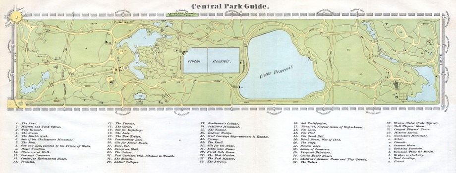 Mapa Central Parku w 1866 r.