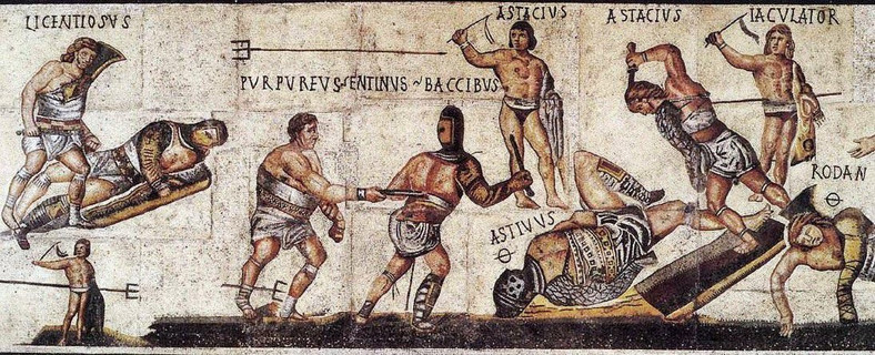 Gladiatorzy - mozaika z Villa Borghese
