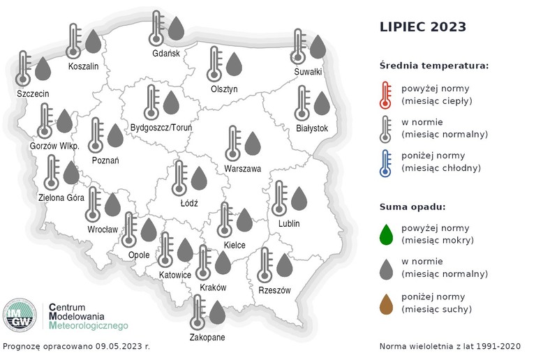 Lipiec przyniesie przeciętną pogodę