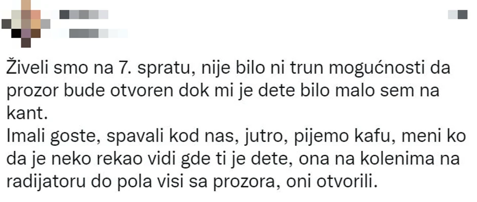 Dete, prozor, Tviter