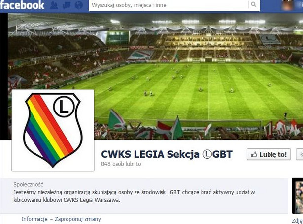 Fanpage "sekcji LGBT" Legii Warszawa był żartem