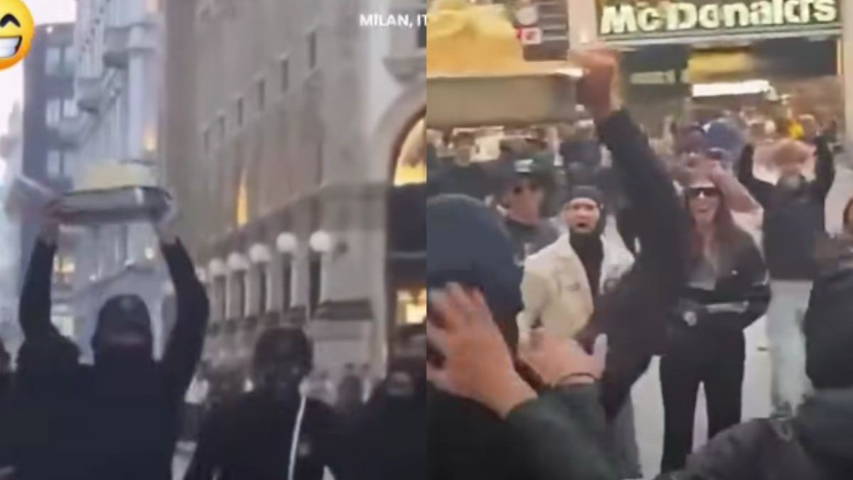 O tavă cu tiramisu a fost furată în timpul protestelor din Milano, iar imaginile cu cel mai pofticios hoț au devenit virale