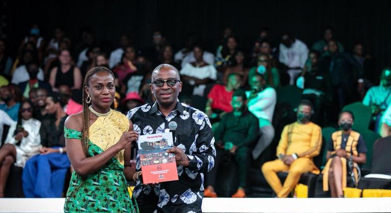 Omoyemi Akerele and Olusegun Awolowo at the Lagos Fashion Week [instagram/lagosfashionweek]