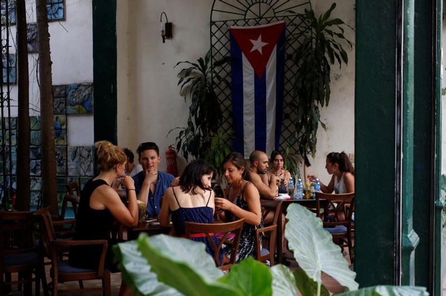 People at a restaurant in Havana, Cuba, June 15, 2017.