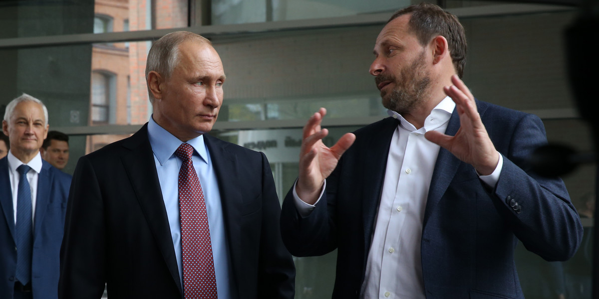 Władimir Putin i dyrektor generalny Yandex Arkadij Wołoż, Moskwa, 2017 r.