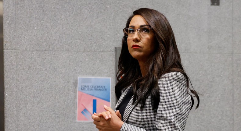 Rep. Lauren Boebert at the Capitol in February.Reuters/Evelyn Hockstein