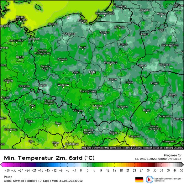 Niedzielny poranek również zapowiada się bardzo zimno.