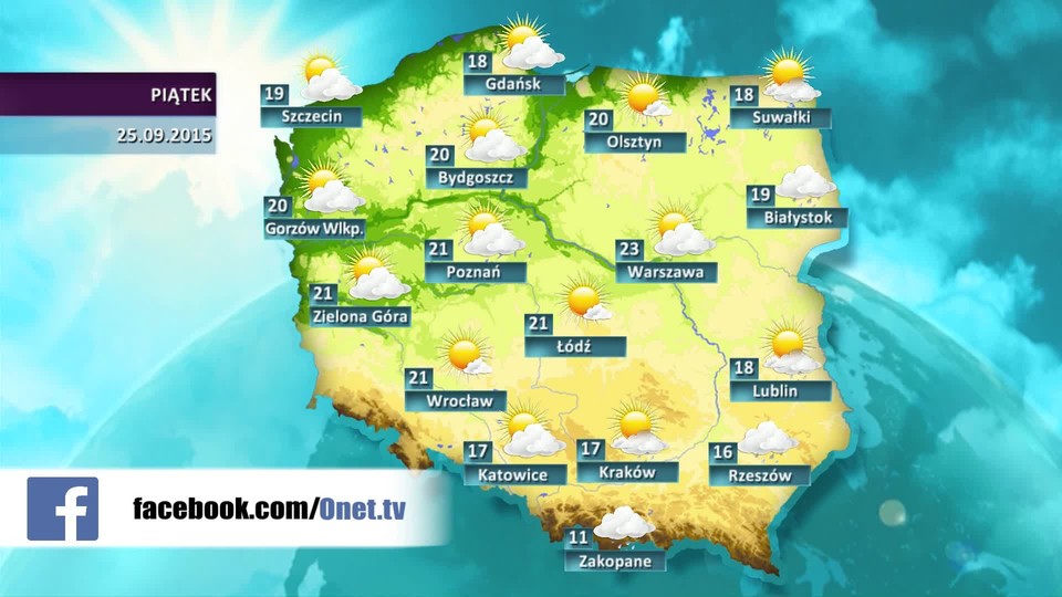 Prognoza pogody dla Polski - 25.09