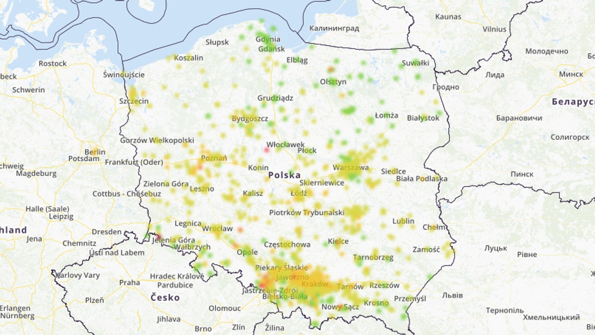 Smog w mieście Rzeszów - 13 lutego