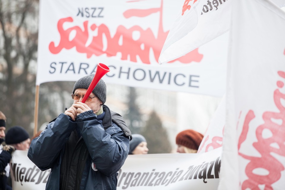 Ok. 400 związkowców manifestowało w Kielcach