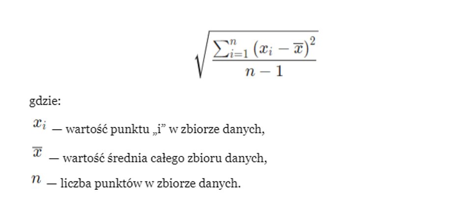 Wzór na odchylenie standardowe papierów wartościowych