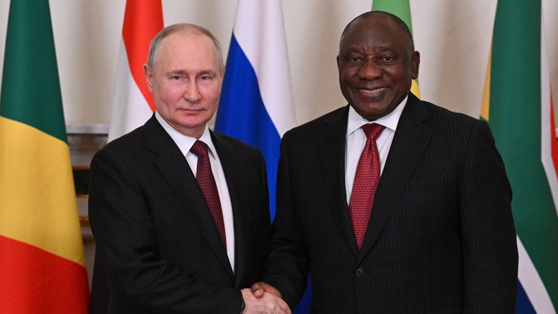 Władimir Putin i Cyril Ramaphosa, 2023 r.