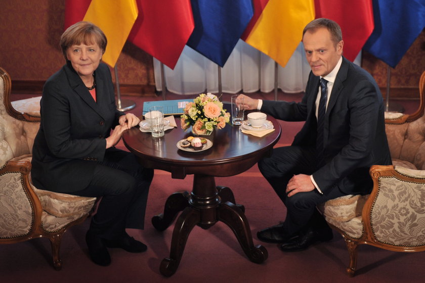 Angela Merkel, kanclerz Niemiec i Donald Tusk, polski premier.