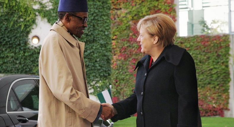 President Muhammadu Buhari meets with German Chancellor, Angela Merkel on October 14, 2016.