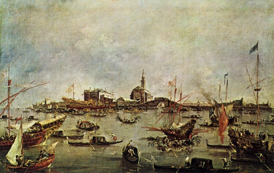 Klasztor św. Mikołaja na Lido (aut. Francesco Guardi, lata 70. XVIII wieku, domena publiczna)