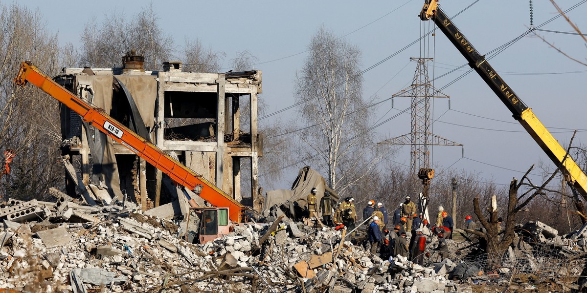 Aftermath of recent shelling in Makiivka