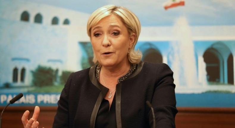 France's far-right presidential candidate Marine Le Pen discussed the refugee crisis during her visit to Lebanon, on February 20, 2017
