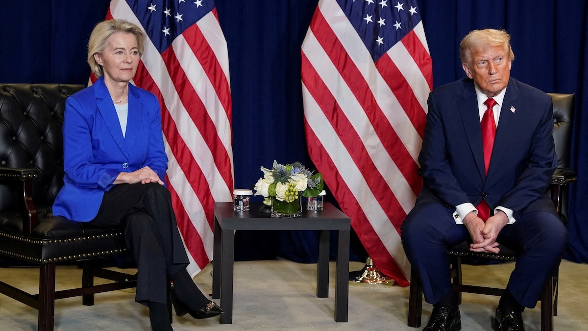Predsedníčka Európskej komisie Ursula von der Leyenová sa stretla s prezidentom USA Donaldom Trumpom počas 80. zasadnutia Valného zhromaždenia Organizácie Spojených národov v New Yorku, 23. septembra 2025.
