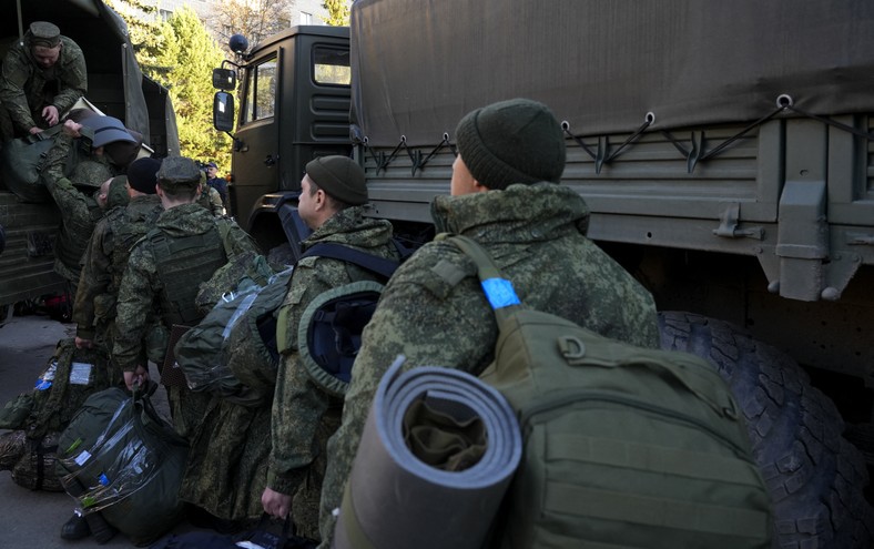 Russians were drafted into the army as part of partial mobilization.  October 2022