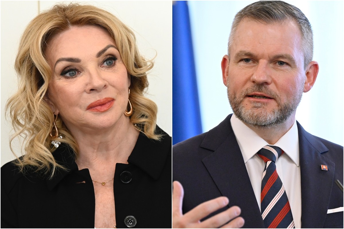 Slovenská herečka Zdena Studenková a prezident SR Peter Pellegrini.