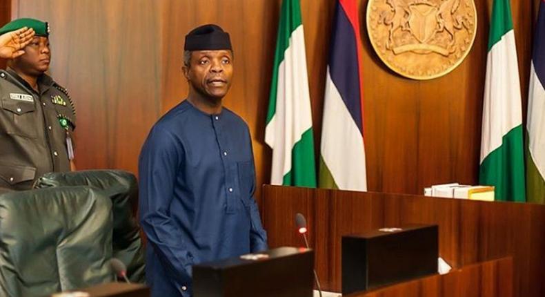 Nigeria's Vice President, Yemi Osinbajo during a NEC meeting at th Statehouse, Abuja.