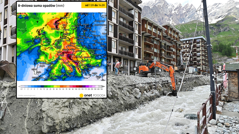 Potężne załamanie pogody zagraża Europie. "Potencjał do niszczących powodzi" (mapa: meteologix.com)