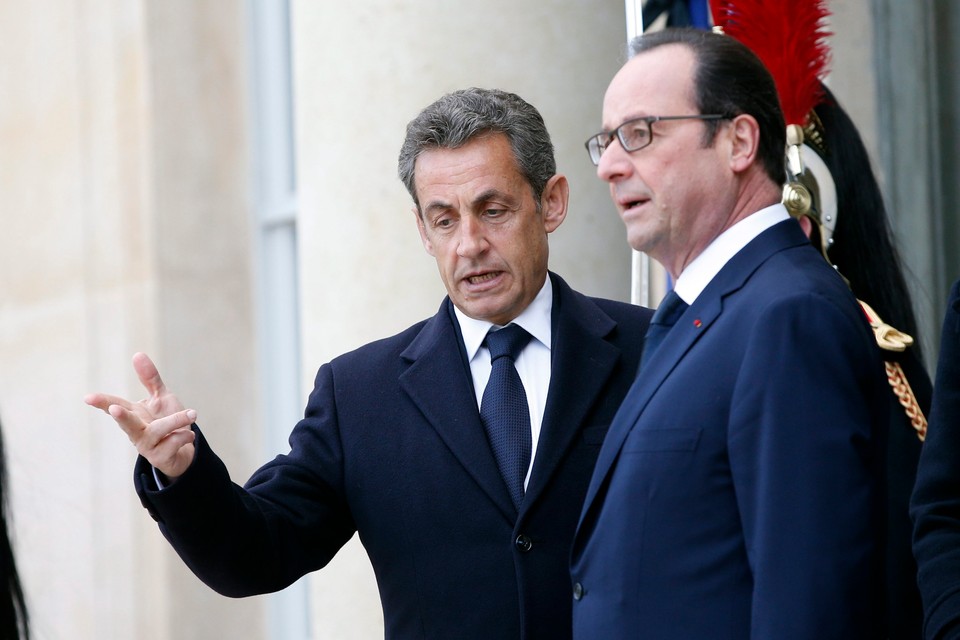 Były prezydent Francji Nicolas Sarkozy i obecny prezydent Francji Francois Hollande