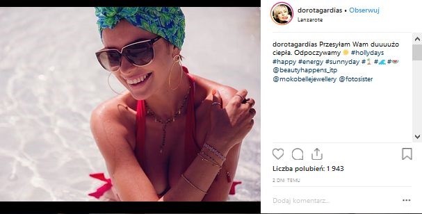 Dorota Gardias na wakacjach