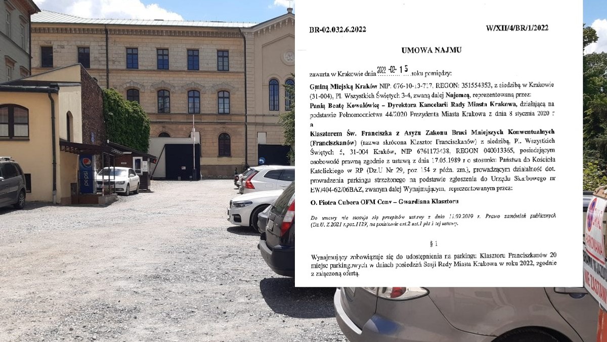 Kraków. Parking dla radnych. Zapłacą pieniądze zakonikom 