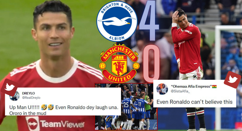 Social media reactions as Manchester United hammered by Brighton in the Premier league