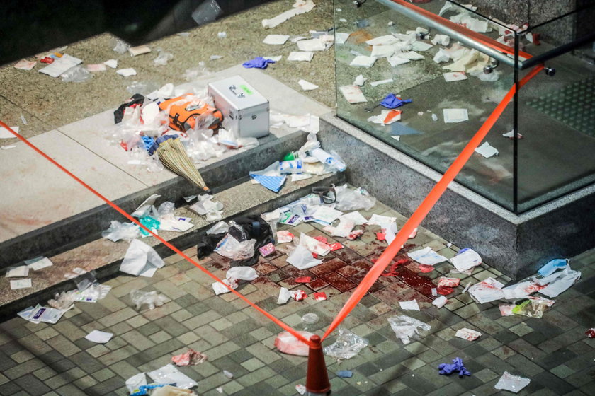 A view of the scene where Andrew Chiu Ka Yin, District Councillor of Taikoo Shing West, was injured 